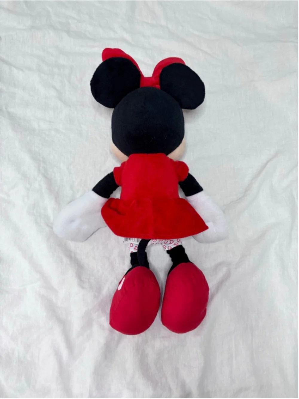 Girls Disney Minnie Mouse Stuffed Animal One Size Red Black heart detail